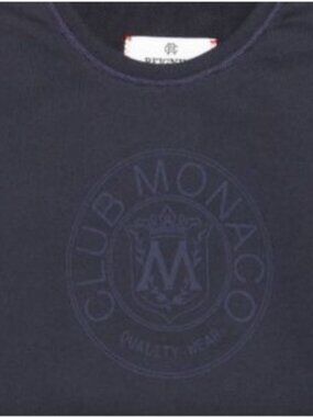 Club Monaco x Reigning Champ Classic Crest Logo Sweatshirt Terry Fleece Navy S